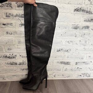 House of Harlow Black Leather Over The Knee High Boots. Excellent Condition!